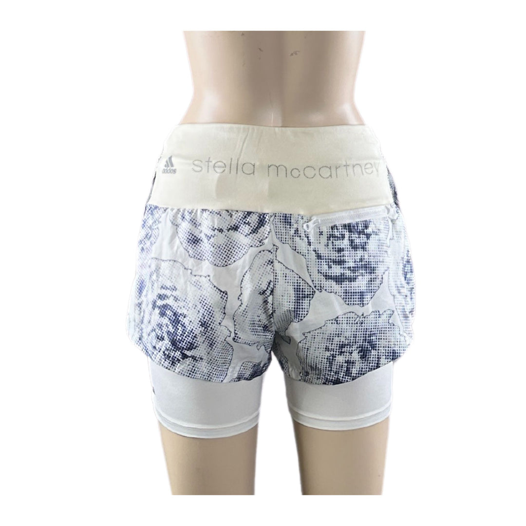 Adidas x Stella McCartney White/Blue Floral Shorts