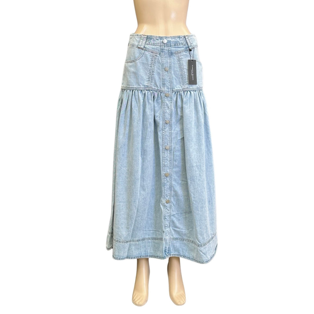 Country Denim Light Blue Maxi Skirt