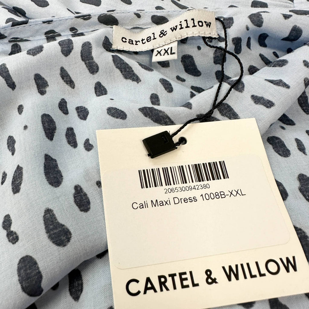 Cartel & Willow Light Blue Leopard Print Long Dress