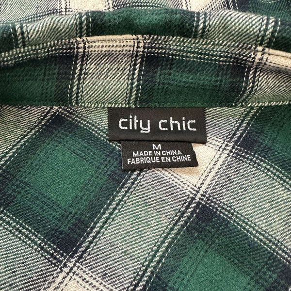 City Chic Green Plaid Dress