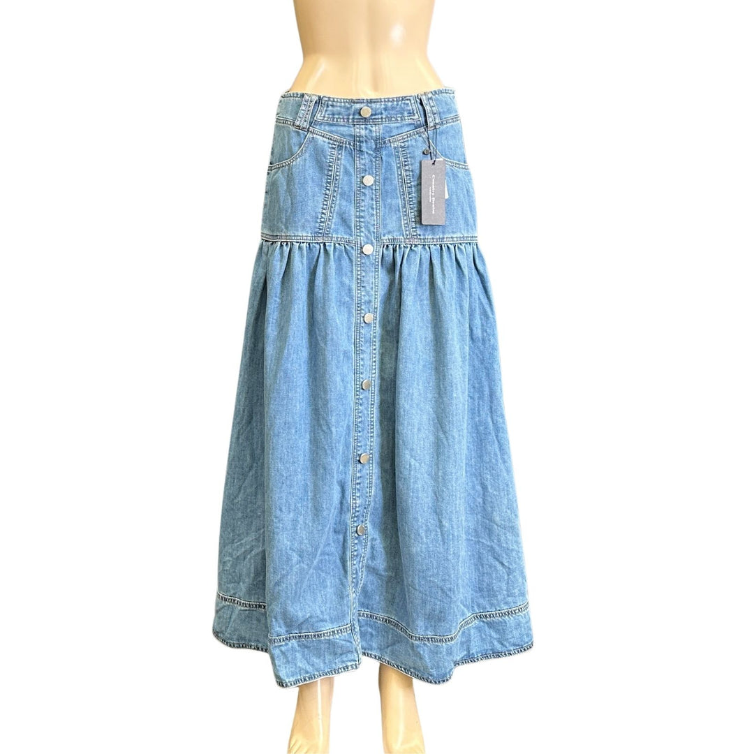 Country Denim Medium Blue Maxi Skirt