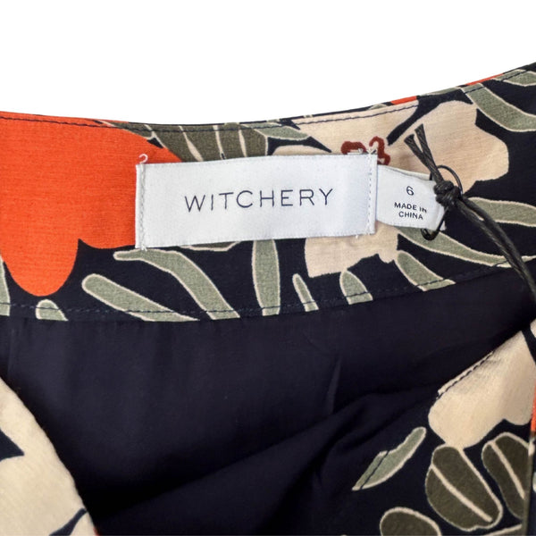 Witchery Orange Floral Maxi Skirt - Size 6