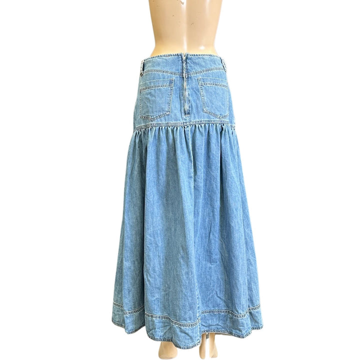 Country Denim Medium Blue Maxi Skirt