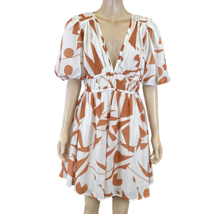 Billy J Tan/White/Brown Venice Mini Dress