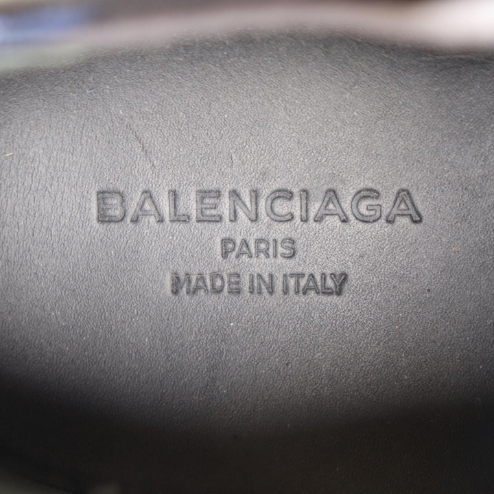 Balenciaga Black/Blue/Grey Leather/Mesh Slip-on Shoes
