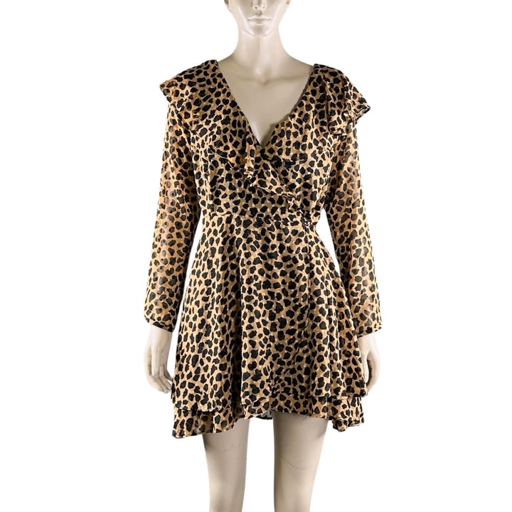 Free People Cheetah Print Wrap Dress