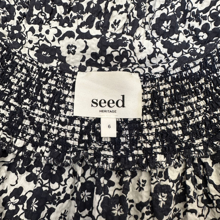 Seed Heritage Blue/White Floral Mini Dress