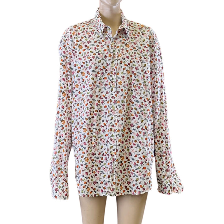 Massimo Dutti White Floral Shirt