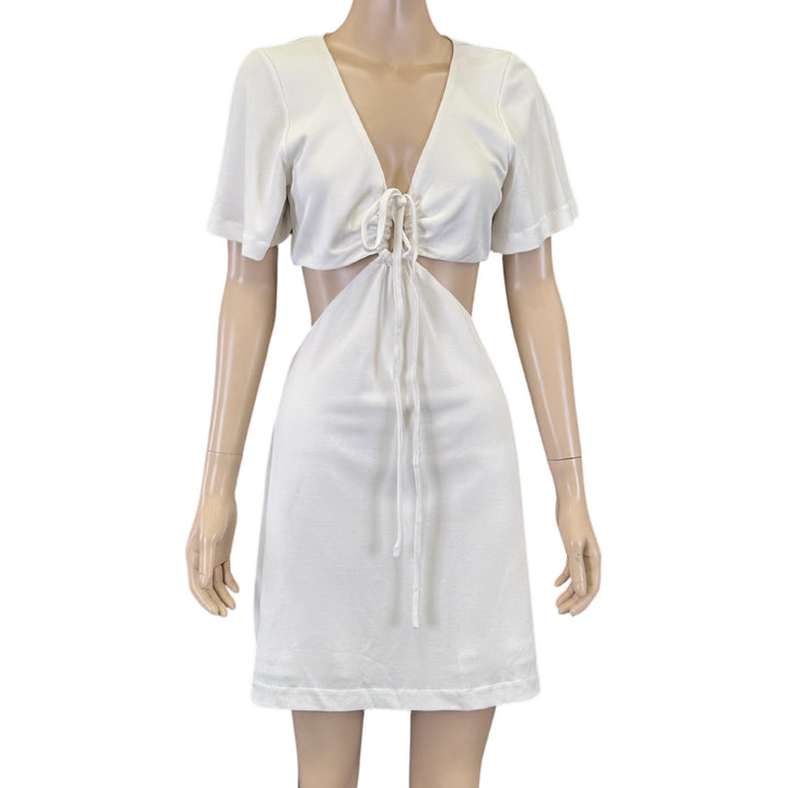 Third Form White Gathered Tee Dress