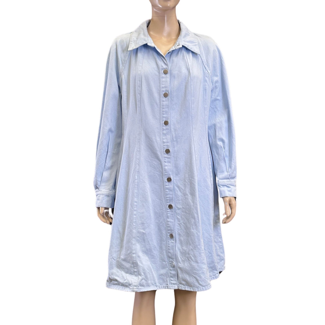 Country Road Pastel Blue Denim Shirt Dress