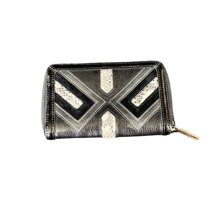 Mimco Black Snake Print Leather Purse