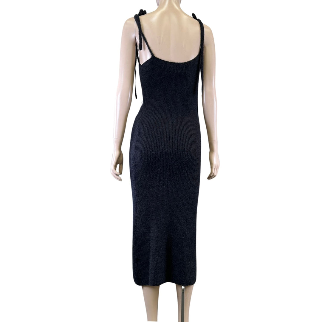 SNDYS Black Knitted Bodycon Midi Dress