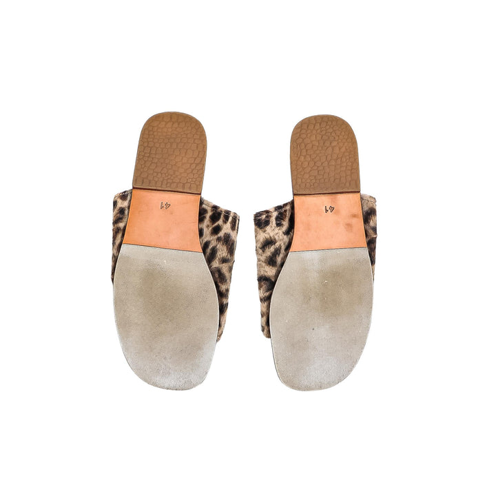 James Smith Brown Faux Fur Sandals