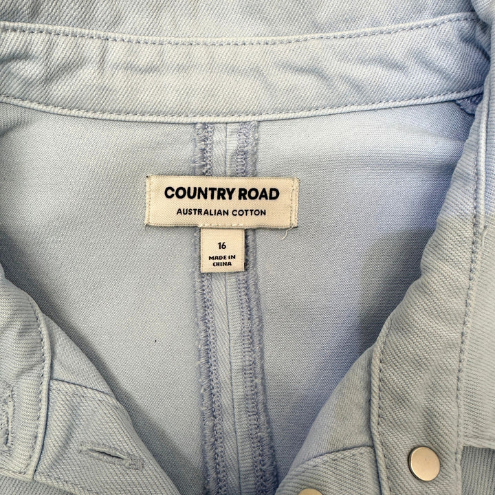 Country Road Pastel Blue Denim Shirt Dress