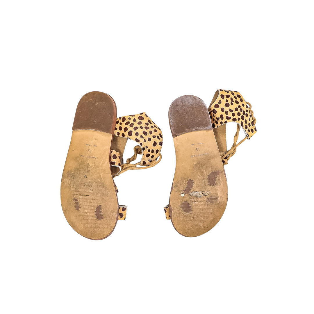 Country Road Yellow Cheetah Print Sandals