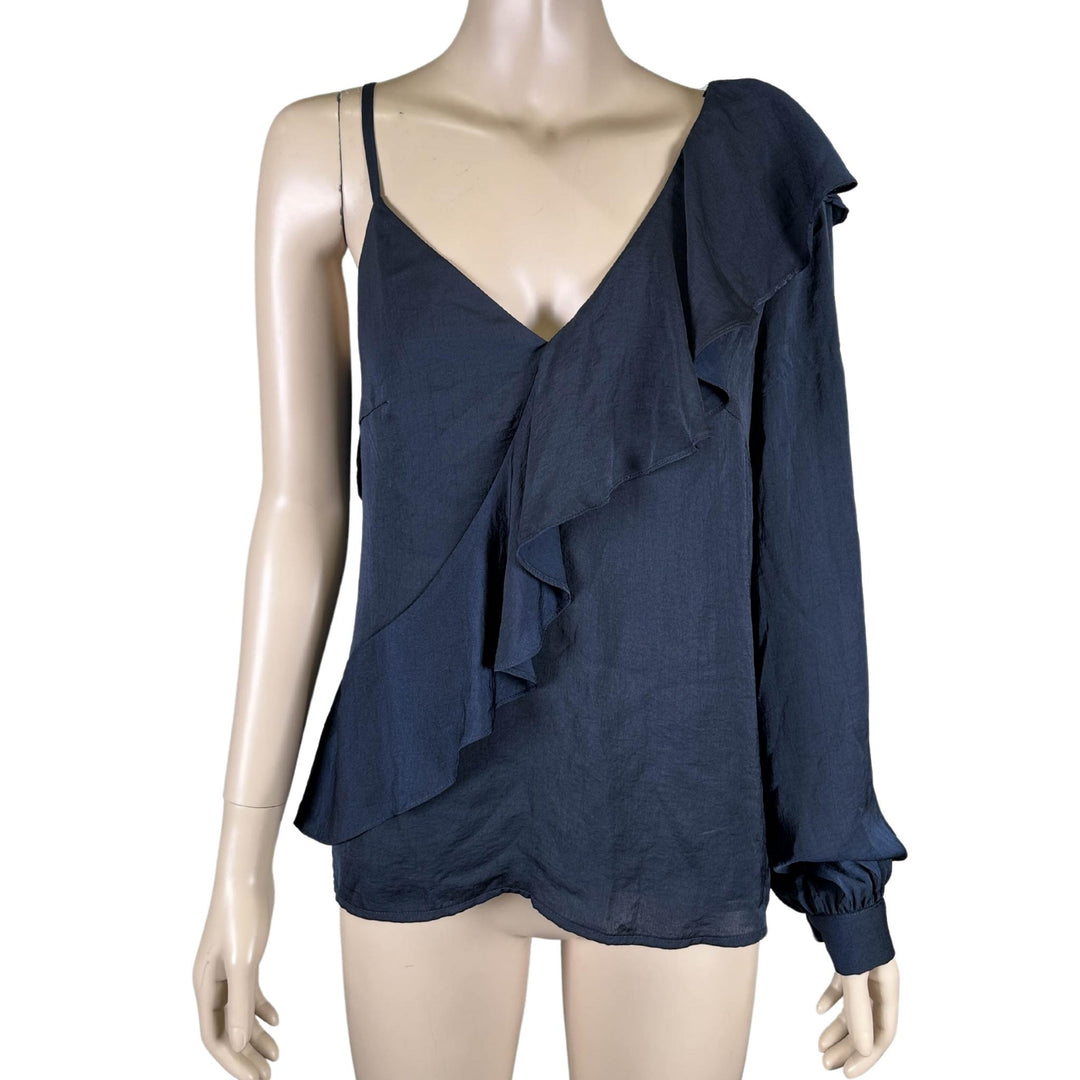 Sheike Navy Asymmetric One Shoulder Top