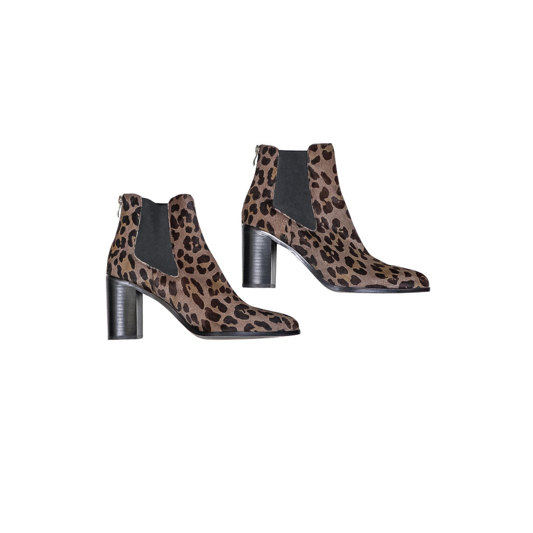 Mollini Dark Brown Leopard Print Boots