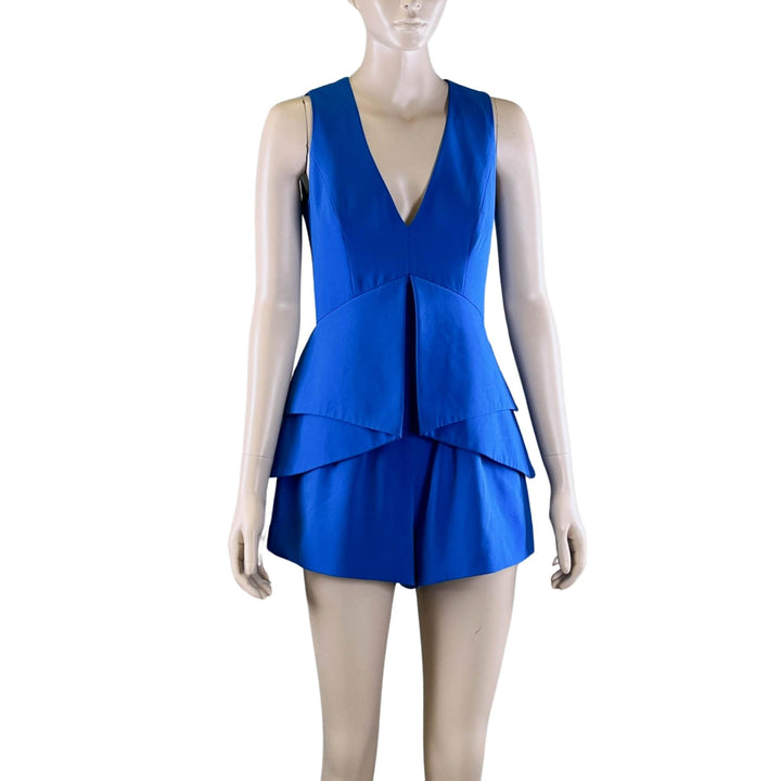 Keepsake Blue Sleeveless Peplum Jumpsuit