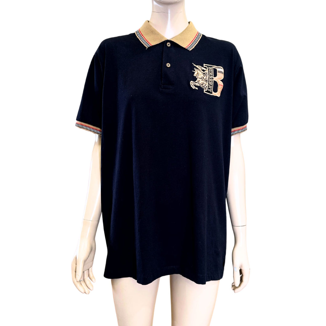 Burberry Black Branded Polo Shirt