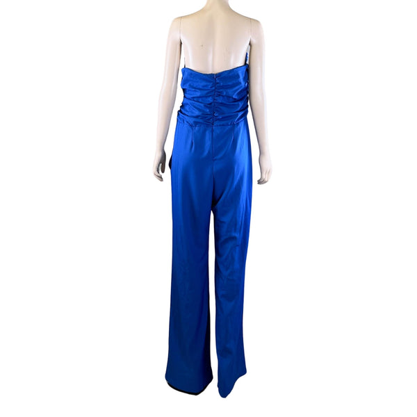 Hongyilu Blue Strapless Jumpsuit