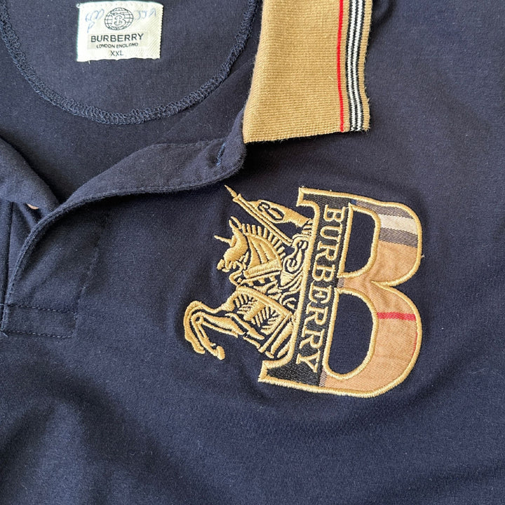 Burberry Black Branded Polo Shirt