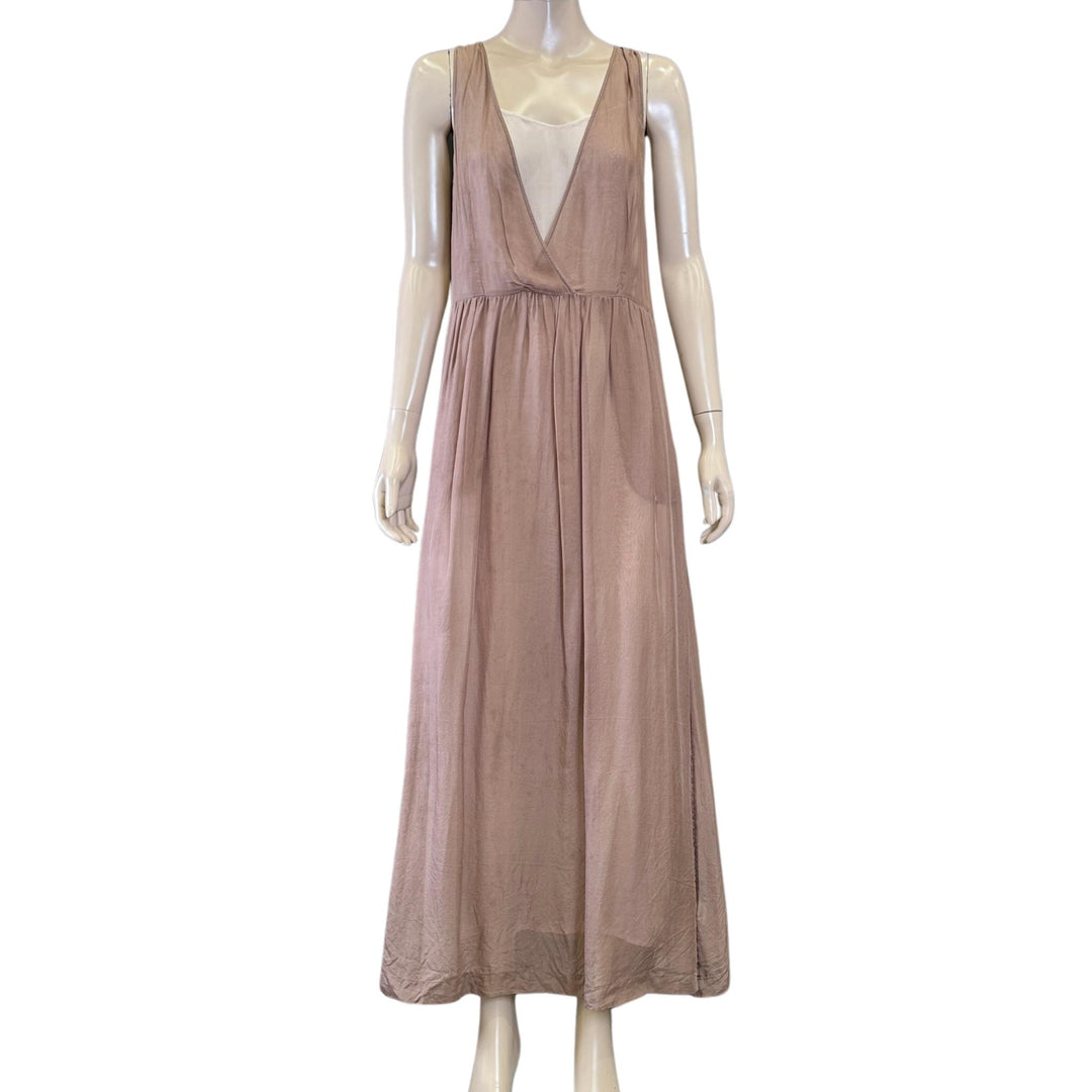 Brochu Walker Brown Silk Slip Dress