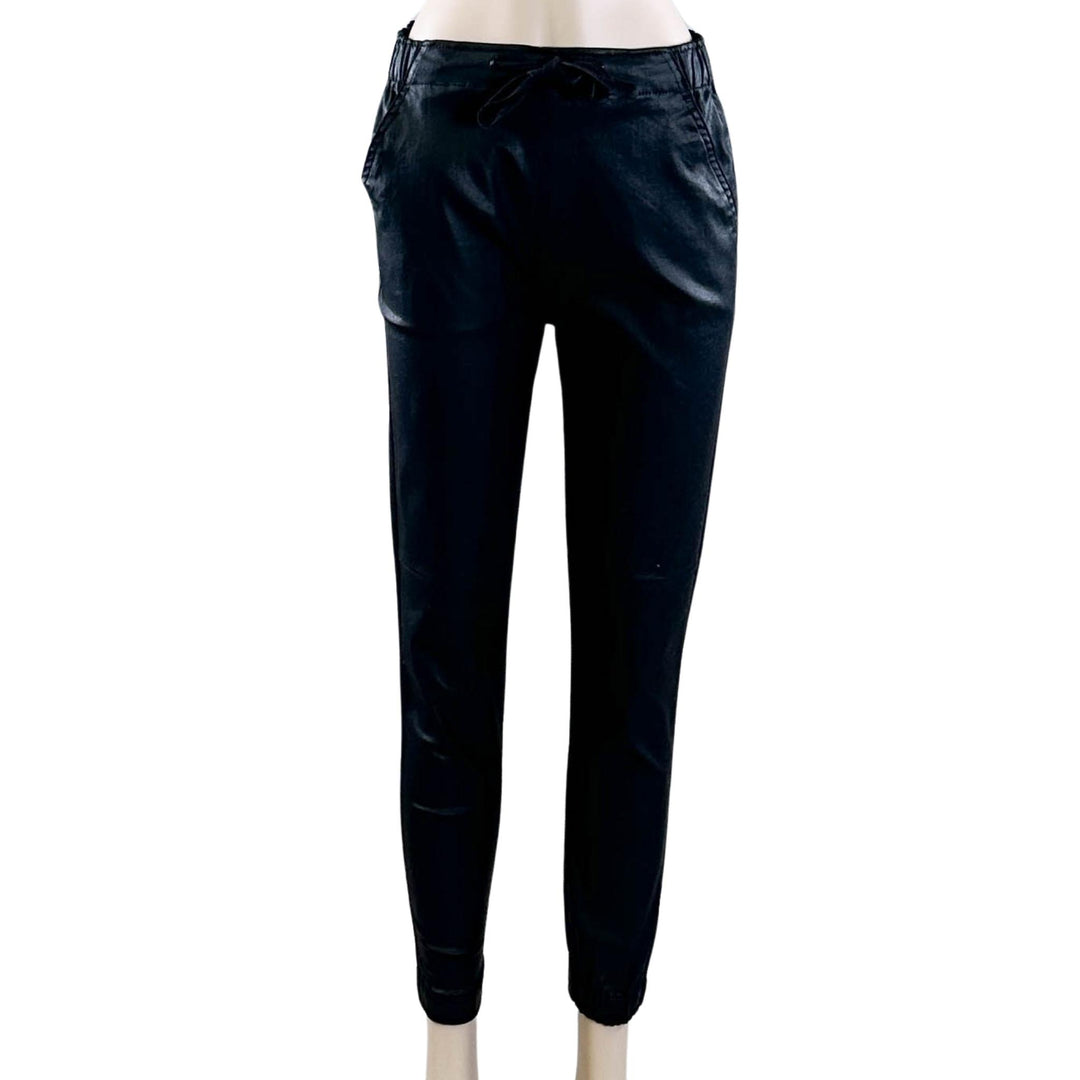 Witchery Black Leather Look Trousers - Size 6