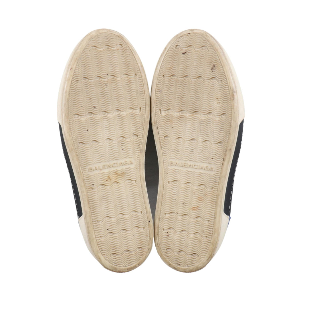 Balenciaga Black/Blue/Grey Leather/Mesh Slip-on Shoes