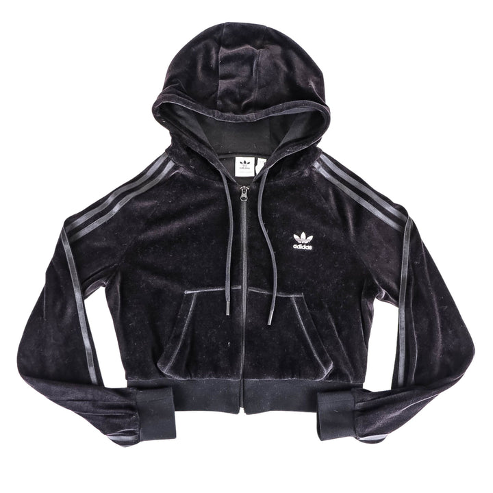 Adidas Black Velvet Crop Hoodie
