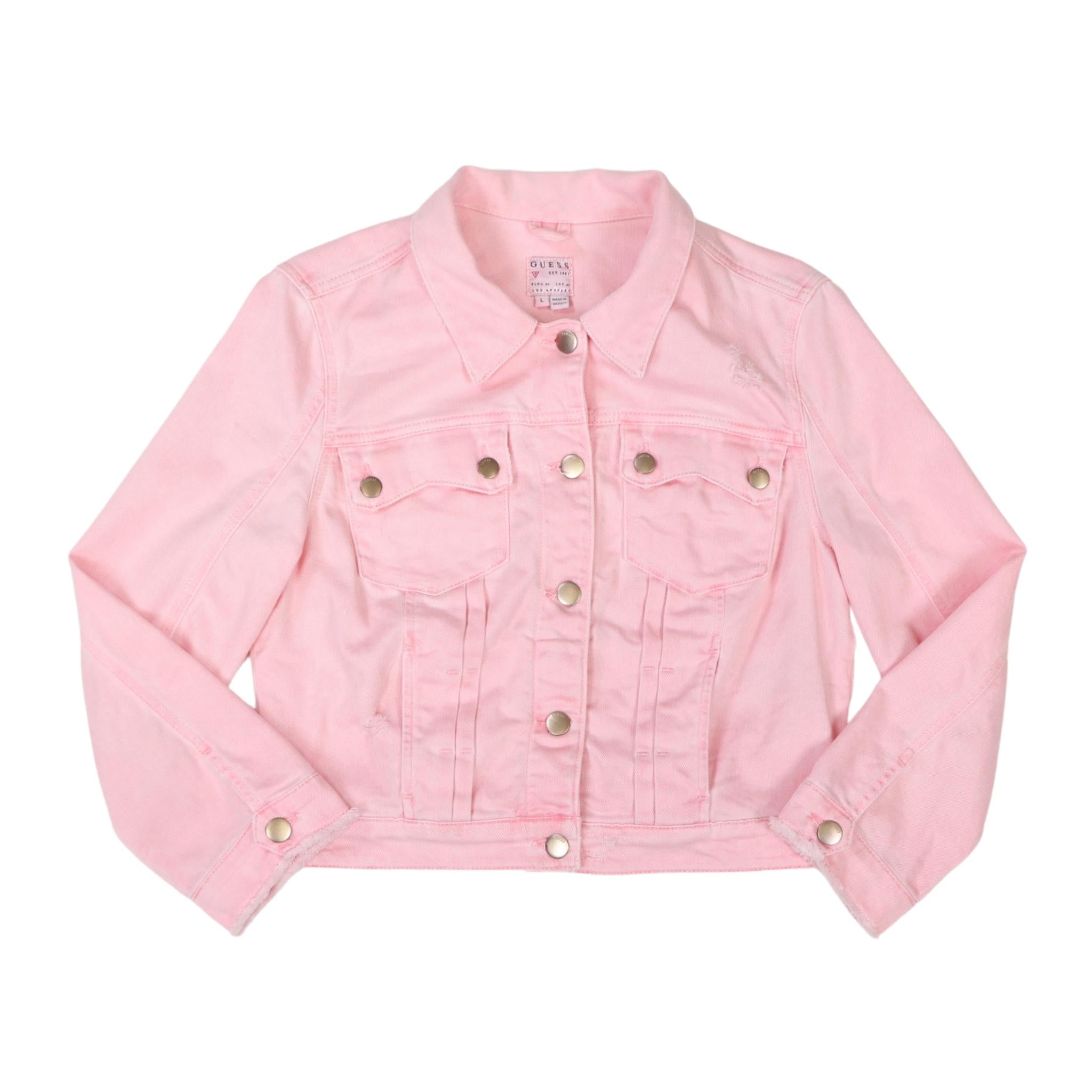 Guess Pink Cropped Denim Jacket Good Sammy Online Store