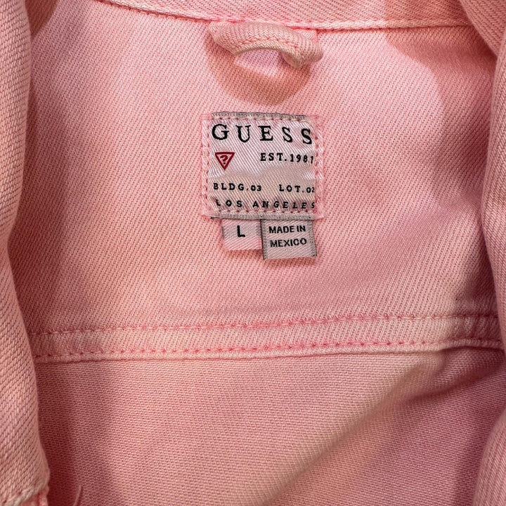 Guess Pink Cropped Denim Jacket