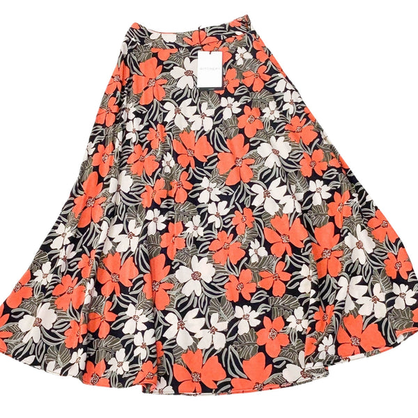 Witchery Orange Floral Maxi Skirt - Size 6