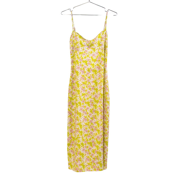 Zara Lime Green and Pink Maxi Dress - Size S