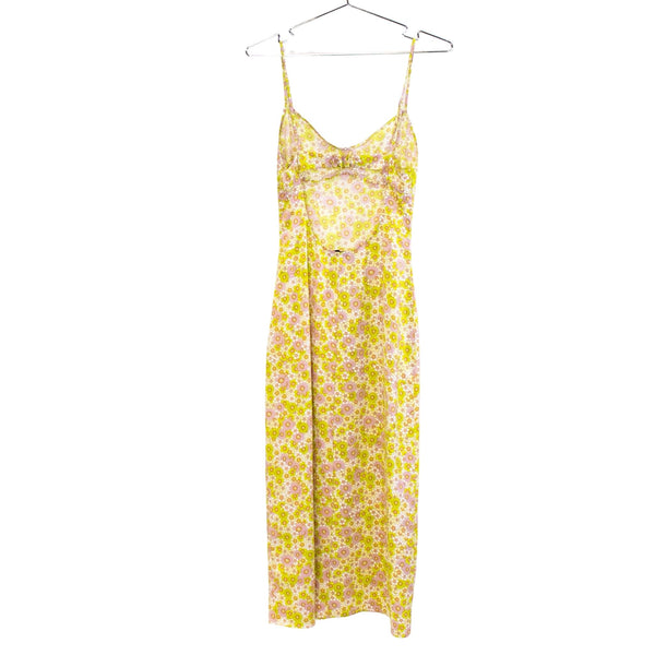 Zara Lime Green and Pink Maxi Dress - Size S