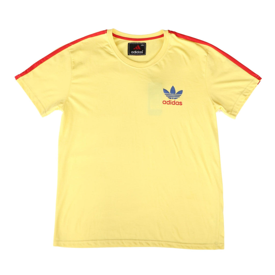 Adidas Yellow/Red Shoulder Striped Tshirt