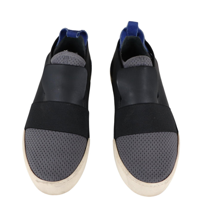 Balenciaga Black/Blue/Grey Leather/Mesh Slip-on Shoes