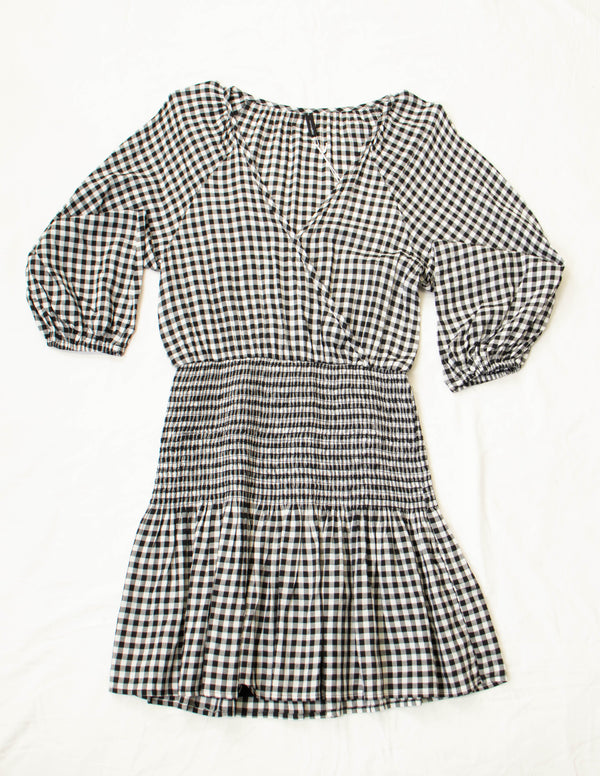 Staple Black & White Gingham Dress - Size 10