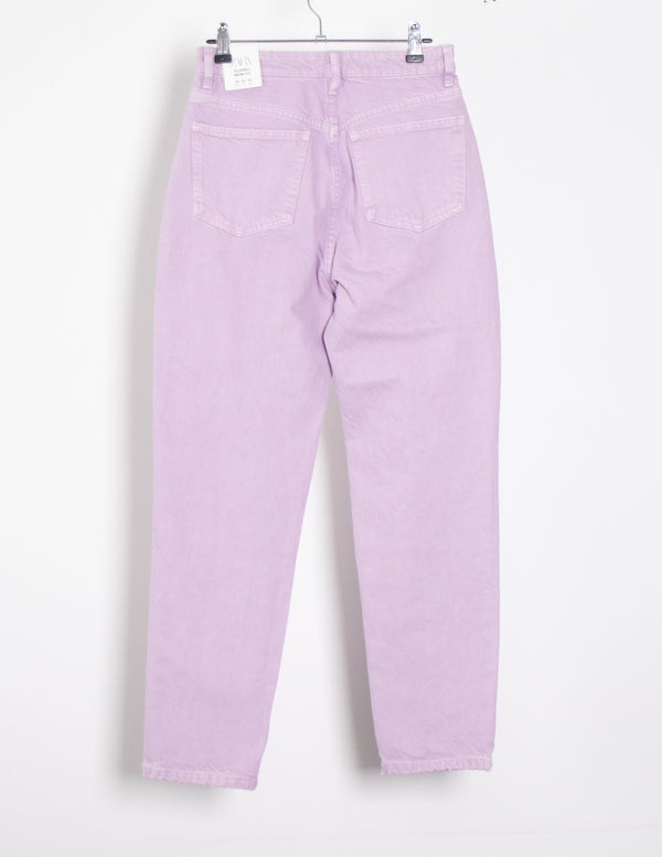 Zara High- Rise Ankle Length Purple Jeans - Size 36