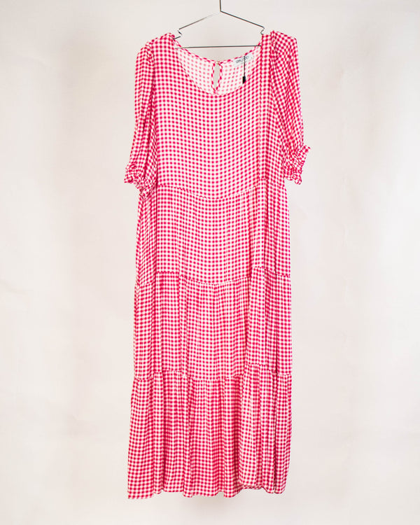 Ebby and I Pink & White Checkered Dress - Size 18