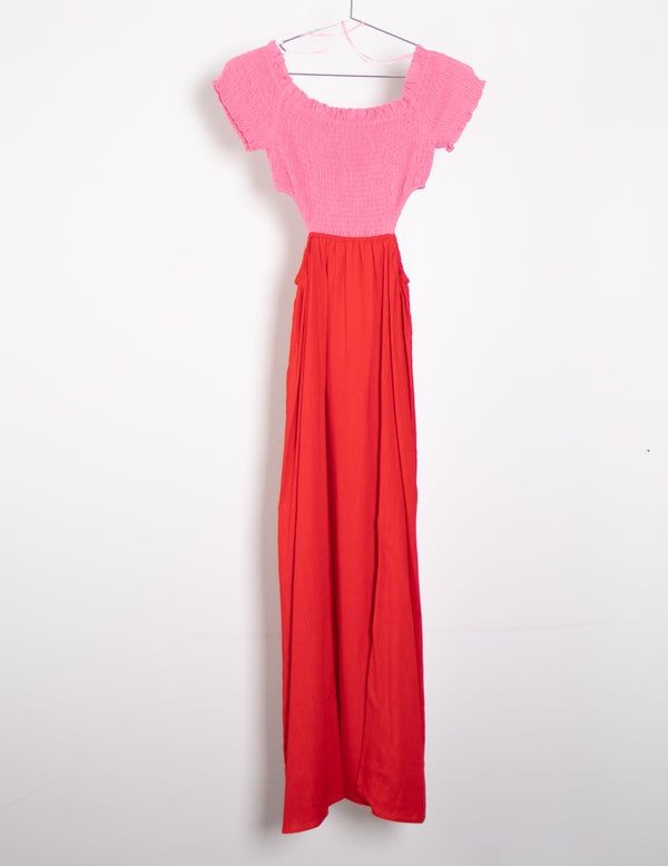 Whyte Valentyne Pink/Red Tiered Dress