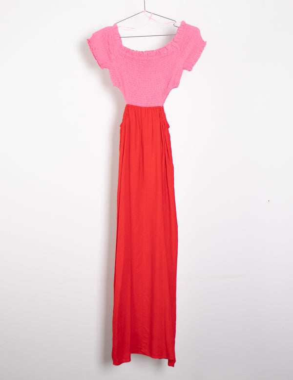Whyte Valentyne Pink/Red Tiered Dress
