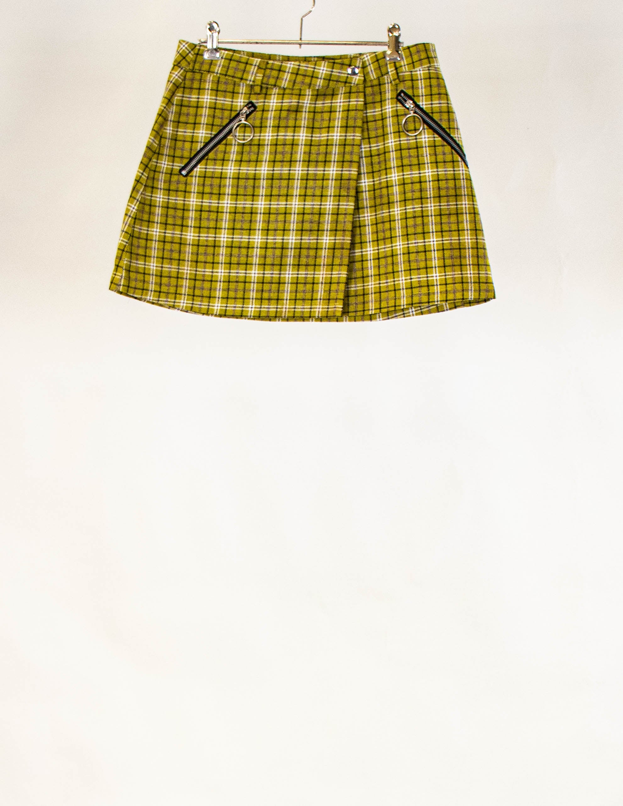 Unif Green Plaid Mini Skirt Size M Good Sammy Online Store