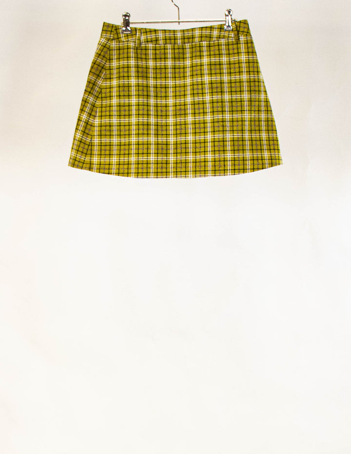 Unif Green Plaid Mini Skirt - Size M