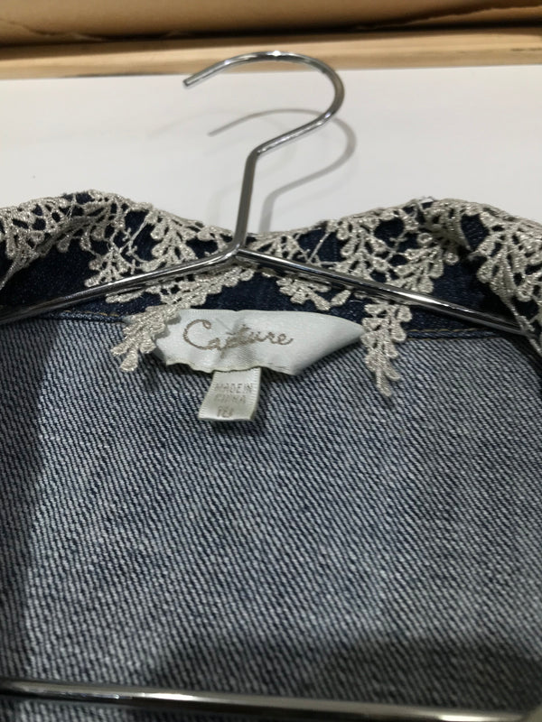 GOOD SAMMY x UPCYCLE Embroidery Denim Jacket - Size 18