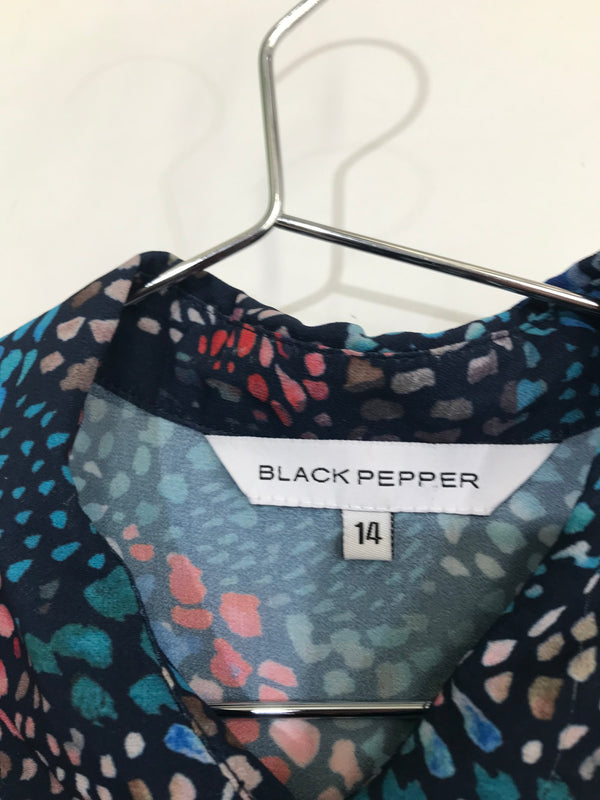 Black Pepper Navy Shirt - Size 14