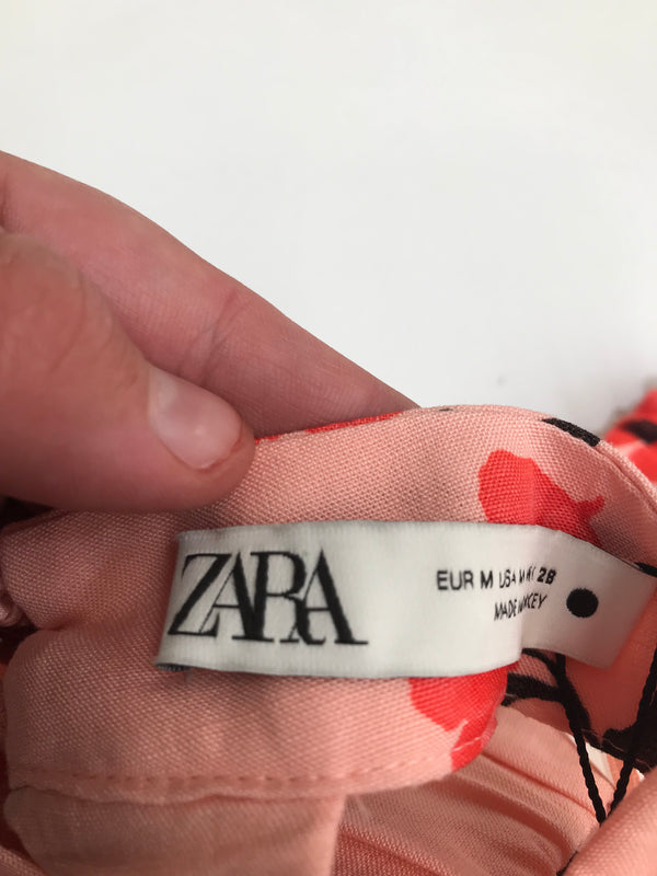 Zara Pink Floral Top - Size M