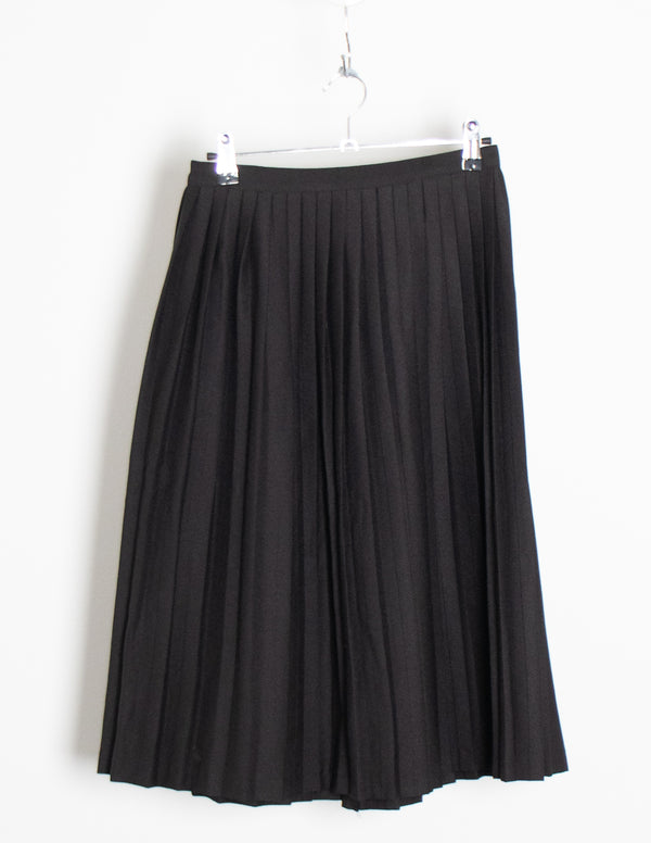 Rosey Fashion Black Vintage Pleated Midi Skirt - Size 6