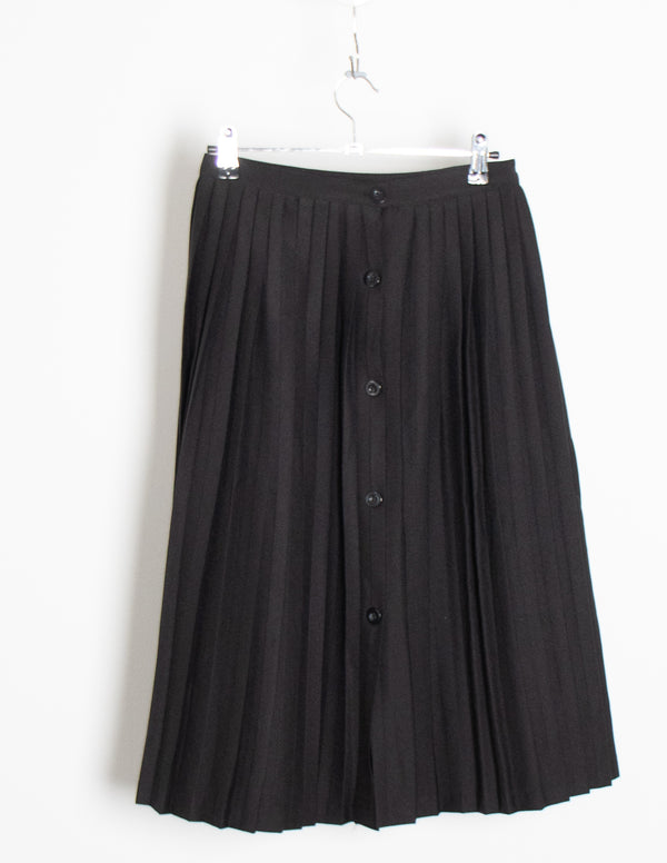 Rosey Fashion Black Vintage Pleated Midi Skirt - Size 6