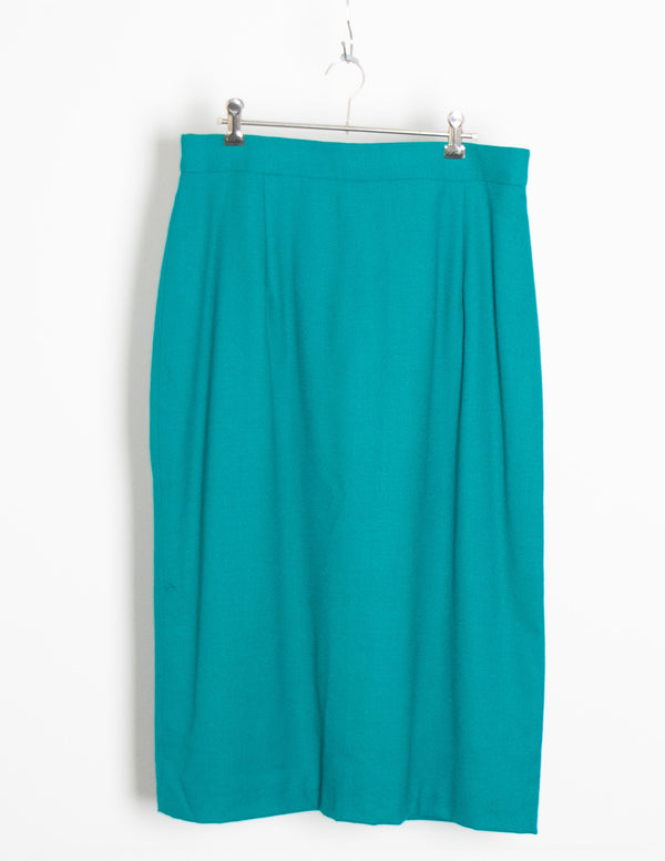 Teal Blue Pencil Skirt - Size L