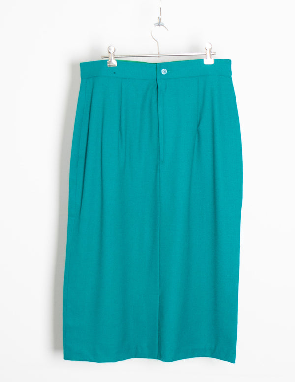 Teal Blue Pencil Skirt - Size L